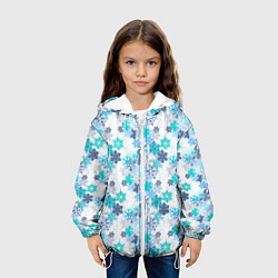 Куртка с капюшоном детская Зимние Снежные Узоры, цвет: 3D-белый — фото 2