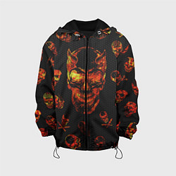 Куртка с капюшоном детская Огненные черепа Carbon, цвет: 3D-черный