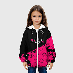 Куртка с капюшоном детская Игра в кальмара: Логотип, цвет: 3D-белый — фото 2
