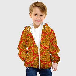 Куртка с капюшоном детская Хохломские узоры, цвет: 3D-белый — фото 2