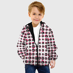 Куртка с капюшоном детская Игра в кальмара: Паттерн масок, цвет: 3D-черный — фото 2