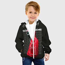 Куртка с капюшоном детская Сыграй в Кальмара, цвет: 3D-белый — фото 2