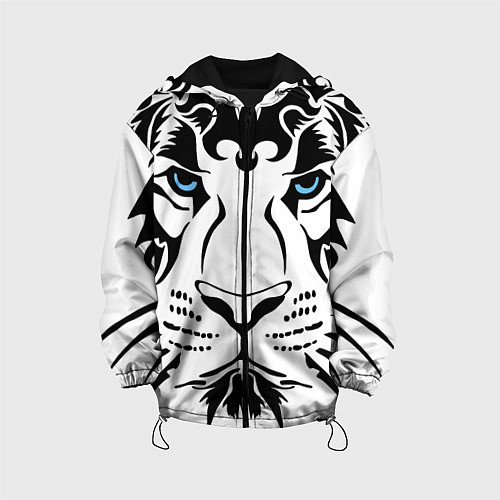 Детская куртка Водяной голубоглазый тигр / 3D-Черный – фото 1