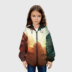 Куртка с капюшоном детская ГОДЗИЛЛА РАЗРУШАЕТ ГОРОД, цвет: 3D-черный — фото 2