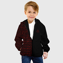 Куртка с капюшоном детская ВАЛЬКНУТ РУНИЧЕСКИЙ АЛФАВИТ, цвет: 3D-черный — фото 2