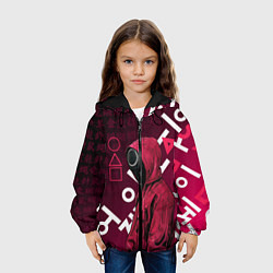 Куртка с капюшоном детская ИГРА В КАЛЬМА, УЗОР ИЕРОГЛИФЫ, цвет: 3D-черный — фото 2