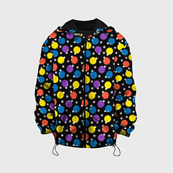 Куртка с капюшоном детская Новогодние Лампочки, цвет: 3D-черный