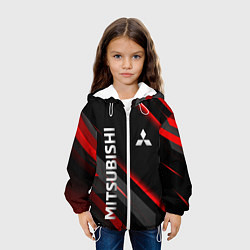 Куртка с капюшоном детская Геометрия митсубиси, цвет: 3D-белый — фото 2