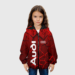 Куртка с капюшоном детская АУДИ - 3D плиты с подсветкой, цвет: 3D-черный — фото 2