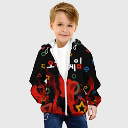 Куртка с капюшоном детская Игра в кальмара пламя, цвет: 3D-белый — фото 2