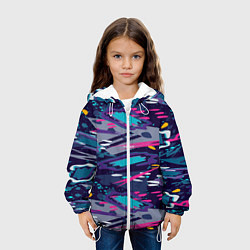 Куртка с капюшоном детская Космический абстрактный паттерн, цвет: 3D-белый — фото 2