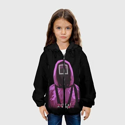 Куртка с капюшоном детская Squid Game Square Guy, цвет: 3D-черный — фото 2