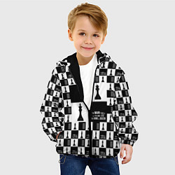 Куртка с капюшоном детская Шахматы Король и королева 2022, цвет: 3D-черный — фото 2