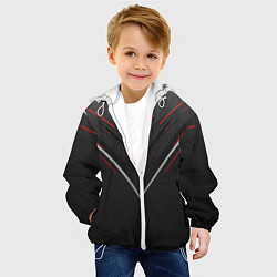 Куртка с капюшоном детская Футуристический вектор, цвет: 3D-белый — фото 2