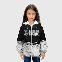 Куртка с капюшоном детская Линкин Парк Лого Рок ЧБ Linkin Park Rock, цвет: 3D-белый — фото 2