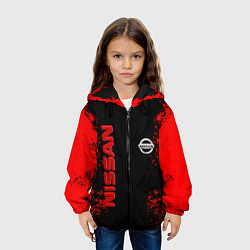 Куртка с капюшоном детская NISSAN RED, цвет: 3D-черный — фото 2