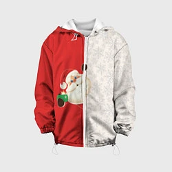 Куртка с капюшоном детская Дед Мороз селфи, цвет: 3D-белый