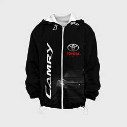 Куртка с капюшоном детская Черная Тойота Камри, цвет: 3D-белый