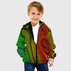 Куртка с капюшоном детская КАРТОГРАФИЧЕСКАЯ ПРОЕКЦИЯ, цвет: 3D-черный — фото 2