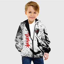 Куртка с капюшоном детская Берсерк: Гранж, цвет: 3D-черный — фото 2