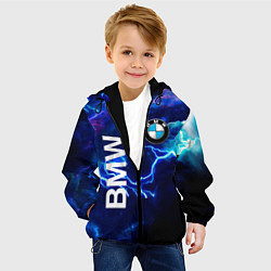 Куртка с капюшоном детская BMW Синяя молния, цвет: 3D-черный — фото 2