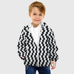 Куртка с капюшоном детская Шахматная Иллюзия Искажения, цвет: 3D-белый — фото 2