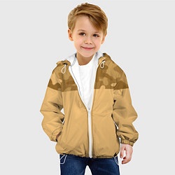 Куртка с капюшоном детская Песочный, цвет: 3D-белый — фото 2