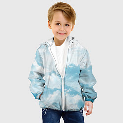 Куртка с капюшоном детская Плотные облака, цвет: 3D-белый — фото 2