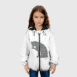 Куртка с капюшоном детская QR Кот Версия 2, цвет: 3D-черный — фото 2
