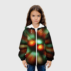 Куртка с капюшоном детская Вспышка света в виде ярких линий, цвет: 3D-белый — фото 2