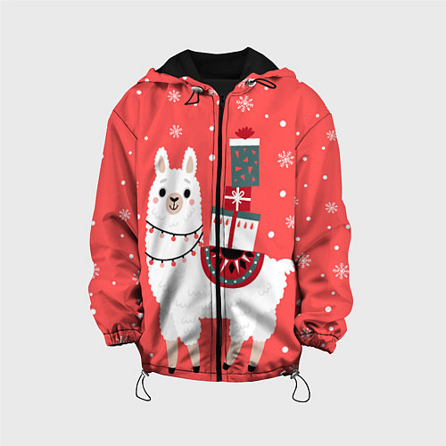 Детская куртка Лама Новый год / 3D-Черный – фото 1