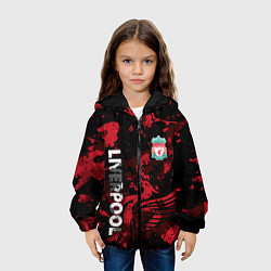 Куртка с капюшоном детская Ливерпуль, Liverpool, цвет: 3D-черный — фото 2