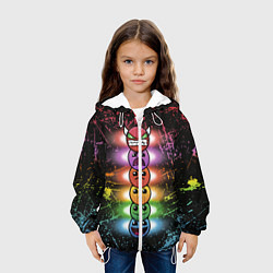 Куртка с капюшоном детская Geometry Dash Levels, цвет: 3D-белый — фото 2