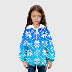 Куртка с капюшоном детская ЗИМНИЙ НОВОГОДНИЙ УЗОР СВИТЕР, цвет: 3D-белый — фото 2
