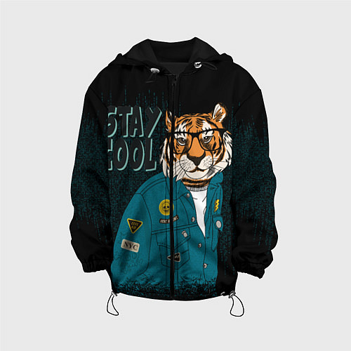Детская куртка Крутой фурри тигр / 3D-Черный – фото 1