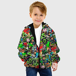 Куртка с капюшоном детская МАЙНКРАФТ ВСЕ ГЕРОИ И ПРЕДМЕТЫ, цвет: 3D-черный — фото 2