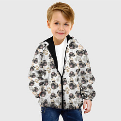 Куртка с капюшоном детская Собака Мопс Pug, цвет: 3D-черный — фото 2