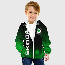 Куртка с капюшоном детская SKODA SPORT GRADIENT ШКОДА СПОРТ, цвет: 3D-белый — фото 2