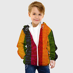 Куртка с капюшоном детская Вязаная радуга, цвет: 3D-белый — фото 2