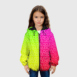 Куртка с капюшоном детская Игра в кальмара розовыйжелтый, цвет: 3D-черный — фото 2