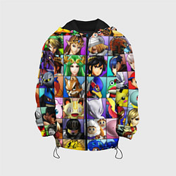 Куртка с капюшоном детская SUPER SMASH ALL HEROES СУПЕР СМАШ БРОС, цвет: 3D-черный