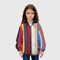Куртка с капюшоном детская Stripes Abstract, цвет: 3D-черный — фото 2