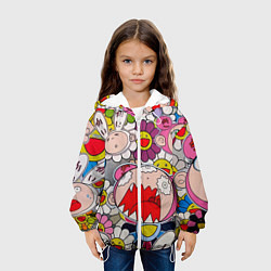 Куртка с капюшоном детская Takashi Murakami кричащий арт, цвет: 3D-белый — фото 2