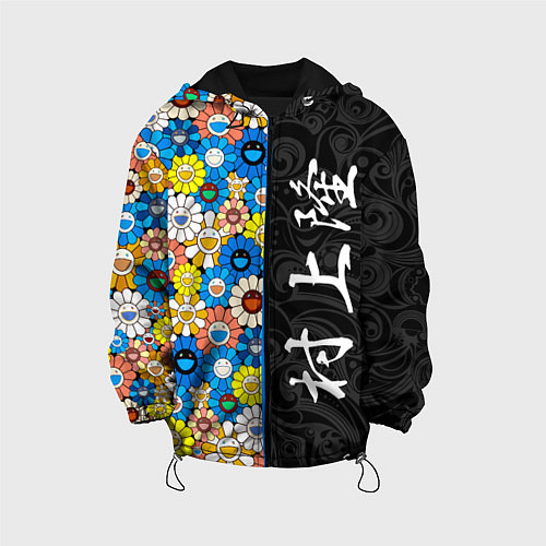 Детская куртка Такаси Мураками Иероглифами / 3D-Черный – фото 1