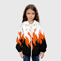 Куртка с капюшоном детская Оранжевый Огонь, цвет: 3D-белый — фото 2