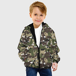 Куртка с капюшоном детская Камуфляж из Собак Camouflage, цвет: 3D-черный — фото 2