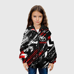 Куртка с капюшоном детская Toyota - Следы шин, цвет: 3D-черный — фото 2