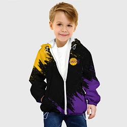 Куртка с капюшоном детская LAKERS БРЫЗГИ КРАСОК, цвет: 3D-белый — фото 2