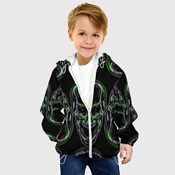 Куртка с капюшоном детская Skulls vanguard pattern 2077, цвет: 3D-белый — фото 2