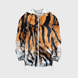 Куртка с капюшоном детская Шкура тигра Новый год 2022, цвет: 3D-белый